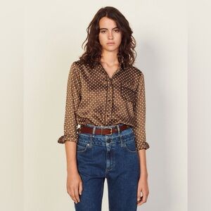 Sandro Printed Button Down Top